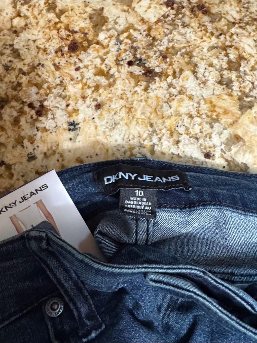 Dkny Dark Blue Cropped Denim Bermuda Shorts - Picture 2 of 3